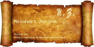 Meinhart Zerind névjegykártya